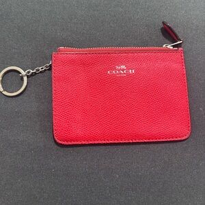 Coach Scarlet Leather Pouch with Keyring